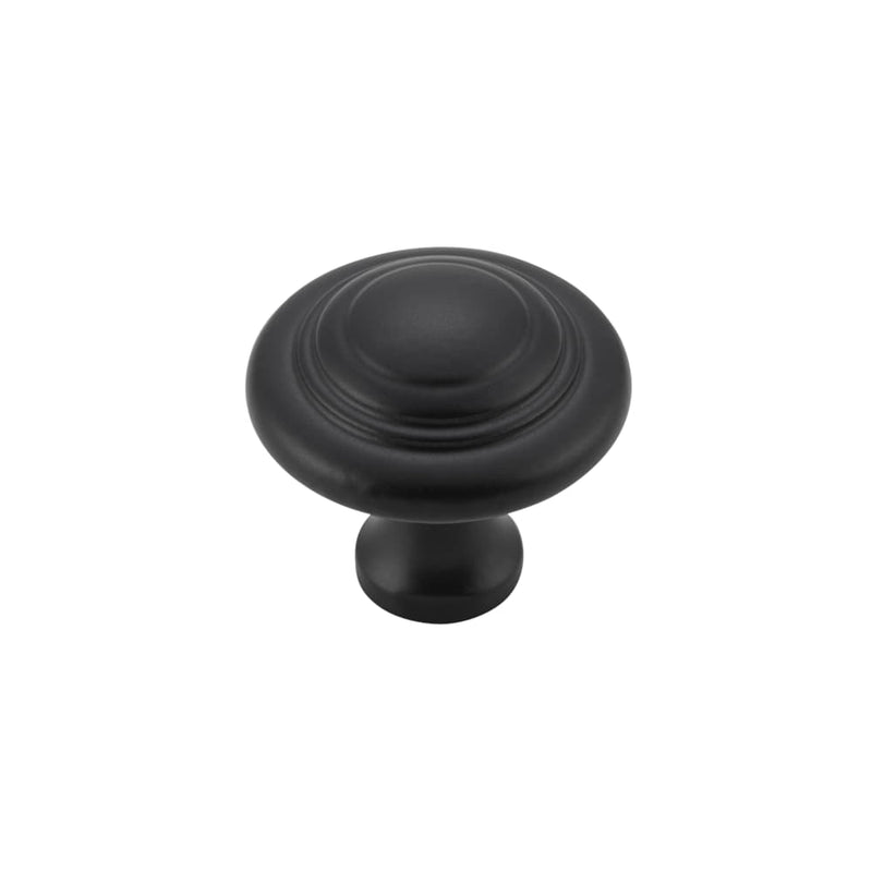 Cupboard Knob Domed Matt Black 25mm