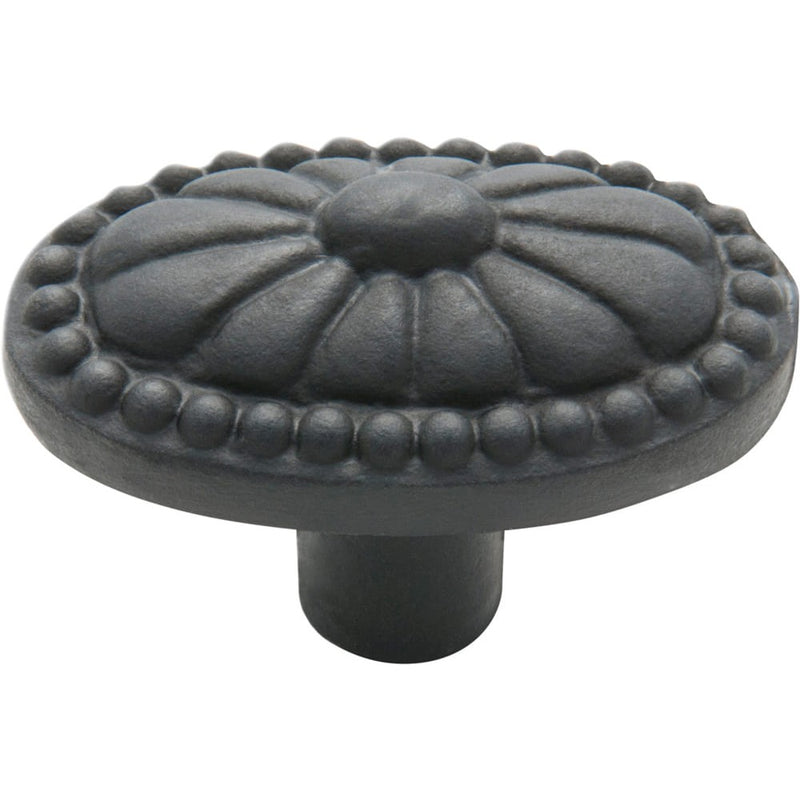 Cupboard Knob Ornate Iron Matt Black