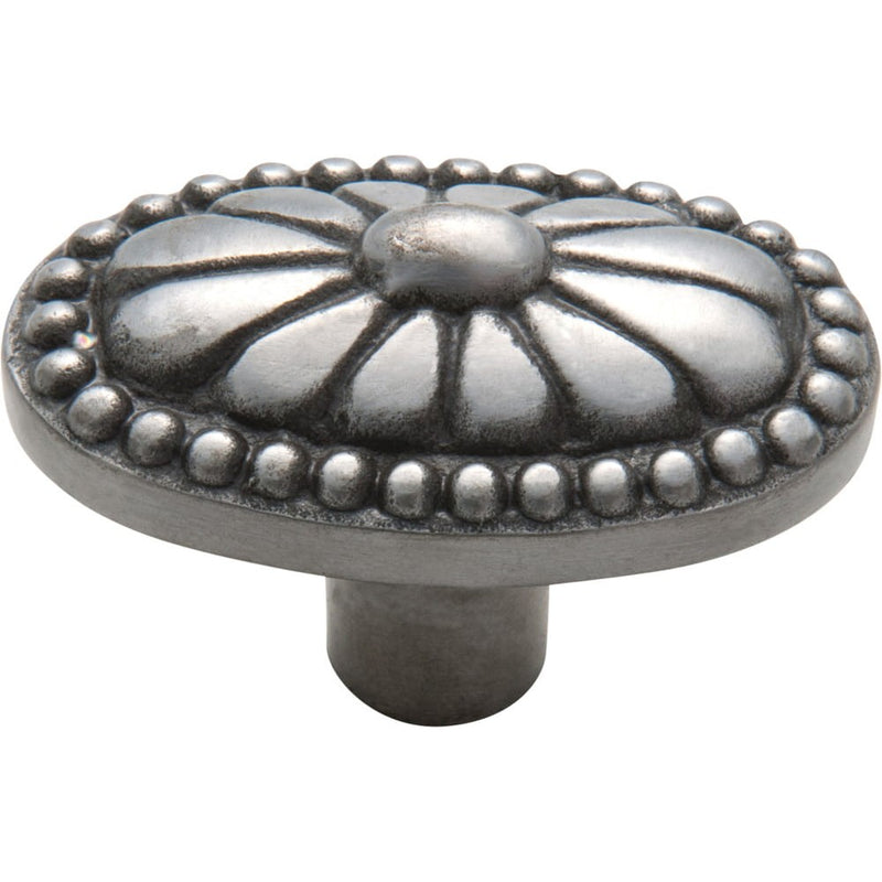 Cupboard Knob Ornate Iron Polished Metal