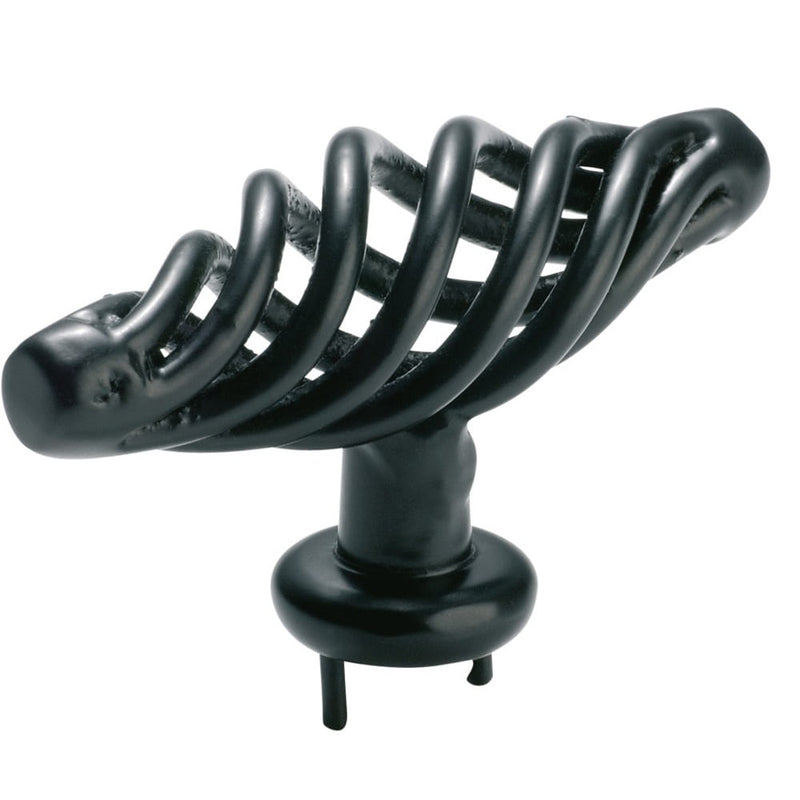 Cabinet Pull Handle Wire Twist Iron Matt Black L65xP37mm