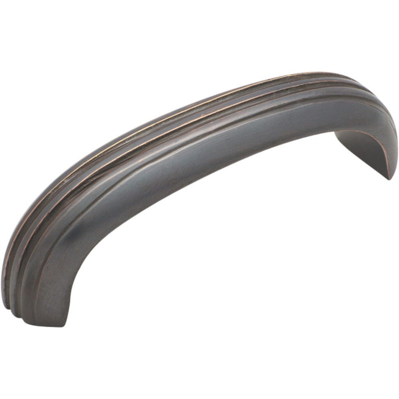 Cabinet Pull Handle Deco Curved Small Antique Copper