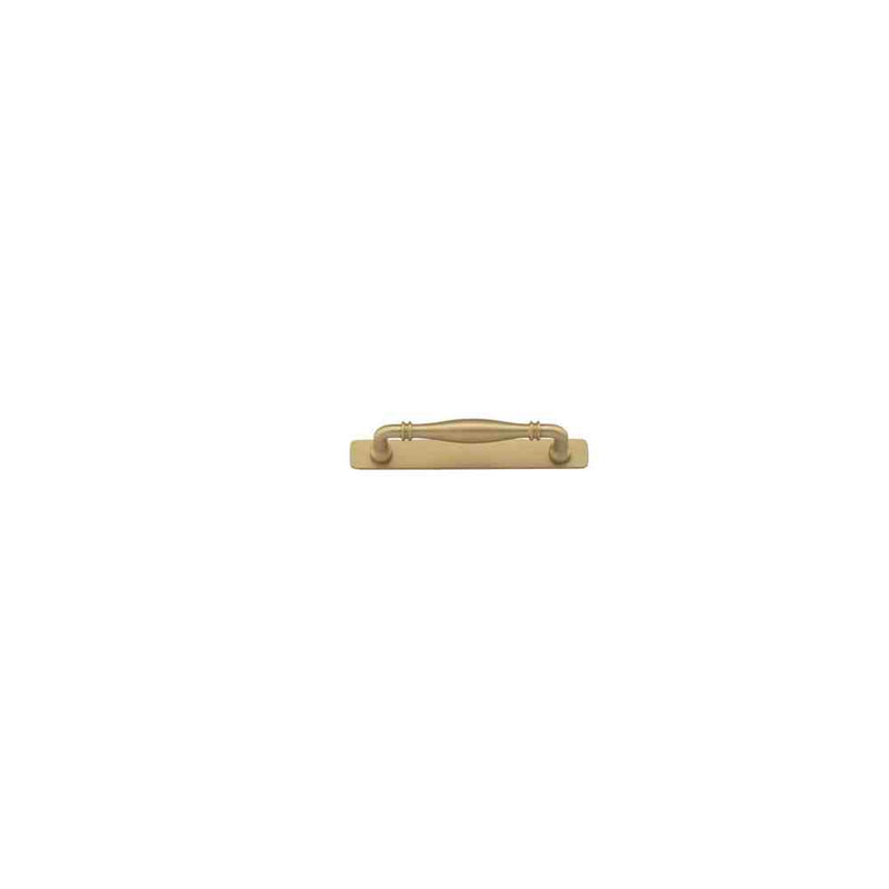 Cabinet Pull Sarlat With Backplate With Backplate Brushed Brass 128mm