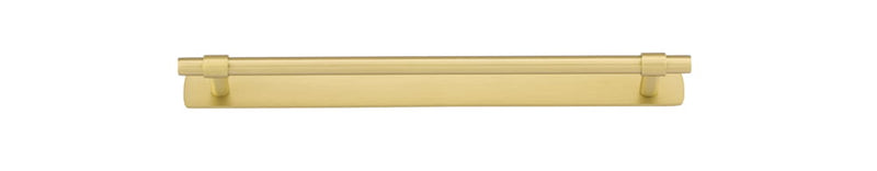 Cabinet Pull Helsinki With Backplate Brushed Gold PVD 256mm