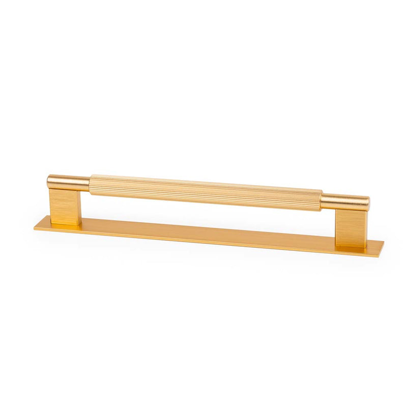 Momo Arpa D Handle And Backplate 192mm Dull Brushed Dark Brass