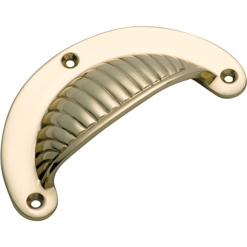 Drawer Pull Fluted Polished Brass