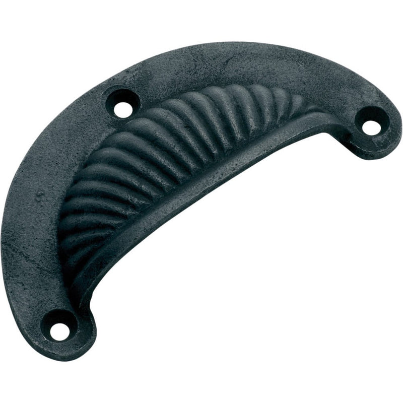 Drawer Pull Fluted Iron Matt Black