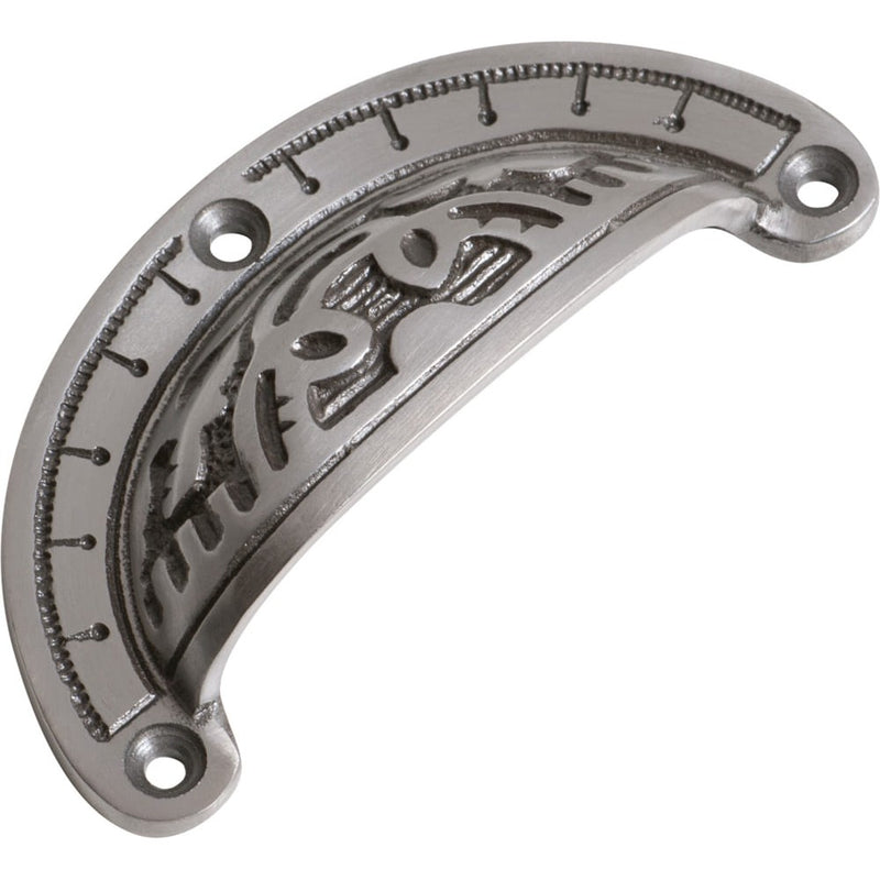 Drawer Pull Ornate Iron Polished Metal