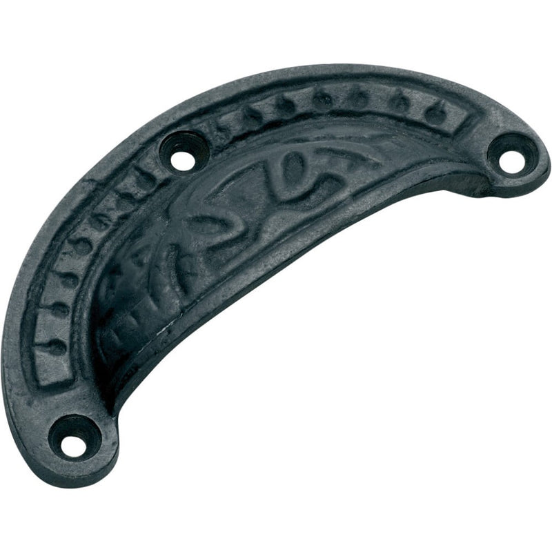 Drawer Pull Ornate Iron Matt Black