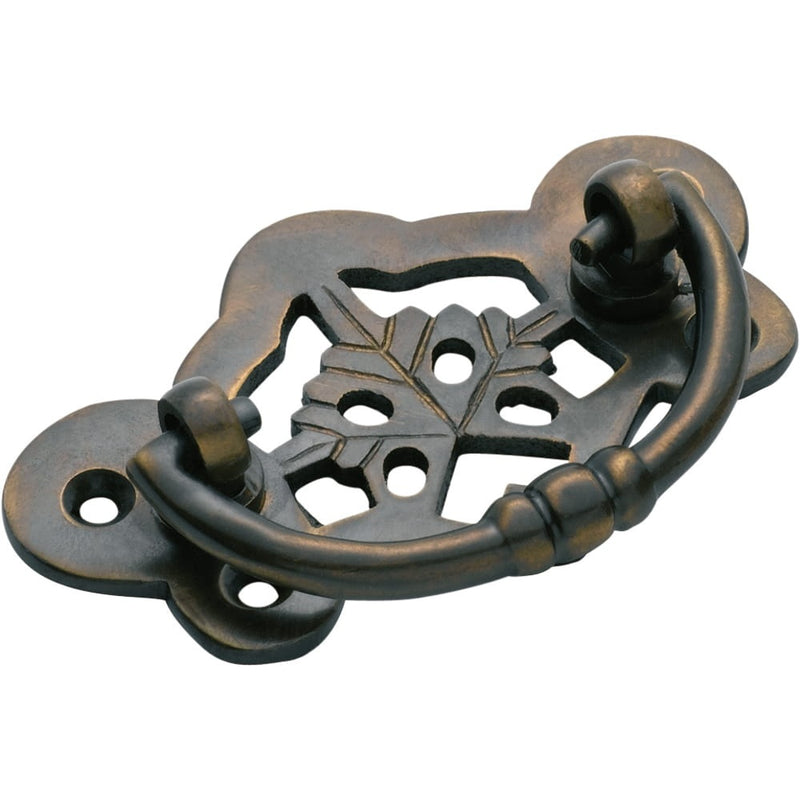 Cabinet Pull Handle Maple Leaf Antique Brass
