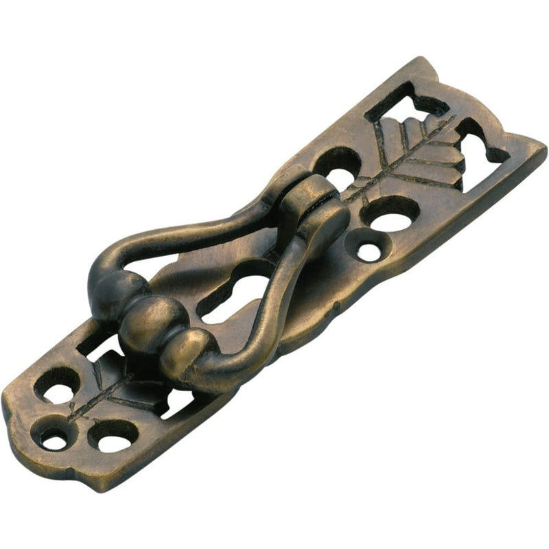 Cabinet Pull Handle Pedestal Maple Leaf Antique Brass