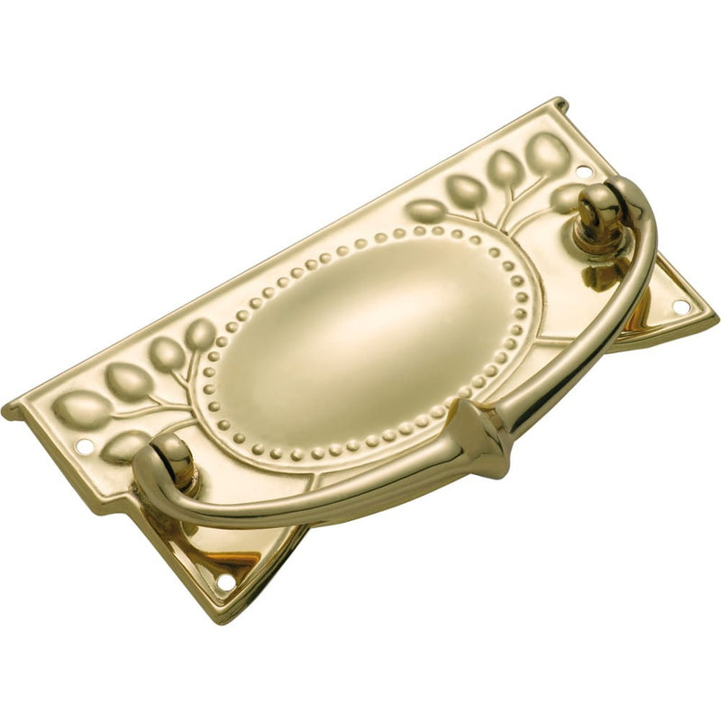 Cabinet Pull Handle Sheet Brass Edwardian Polished Brass