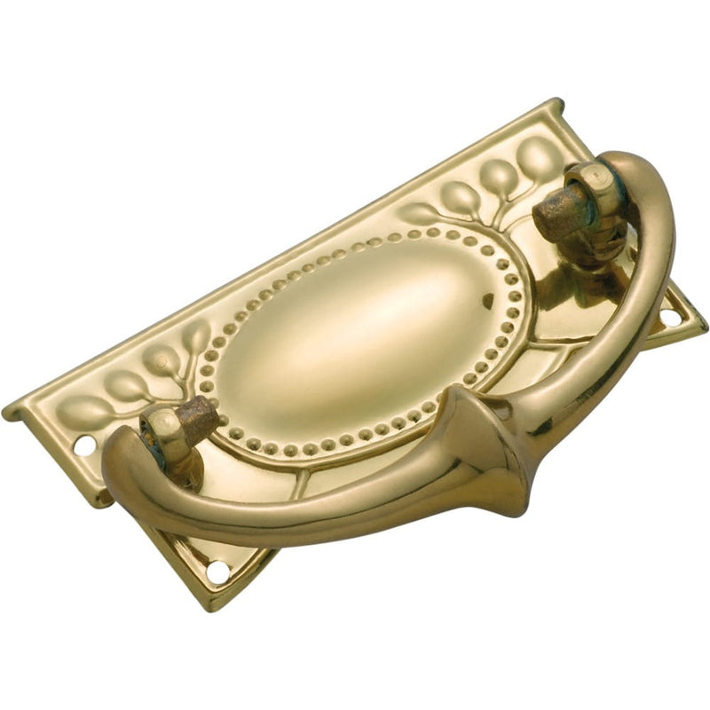 Cabinet Pull Handle Sheet Brass Edwardian Polished Brass