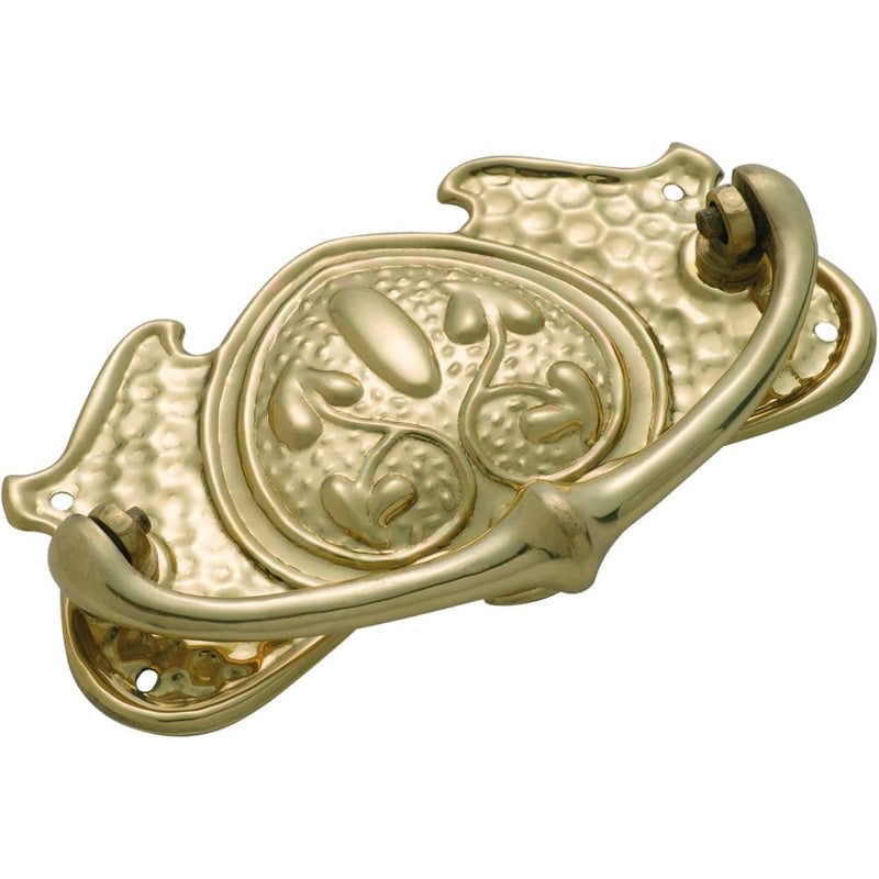 Cabinet Pull Handle Sheet Brass Nouveau Polished Brass