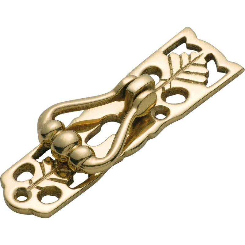 Cabinet Pull Handle Pedestal Maple Leaf Polished Brass