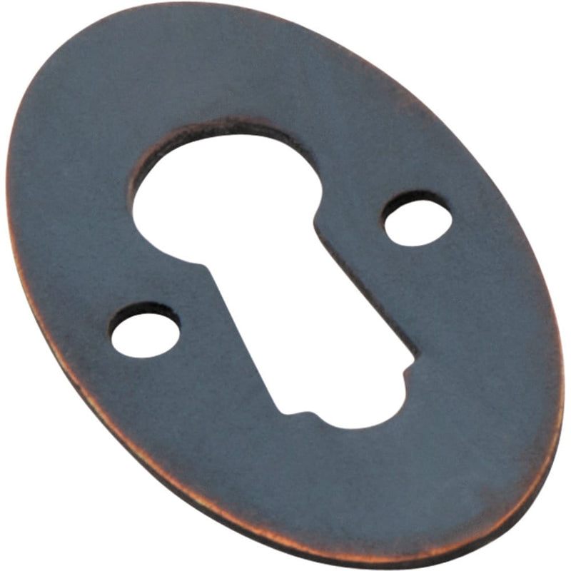 Cupboard Escutcheon Oval Antique Copper