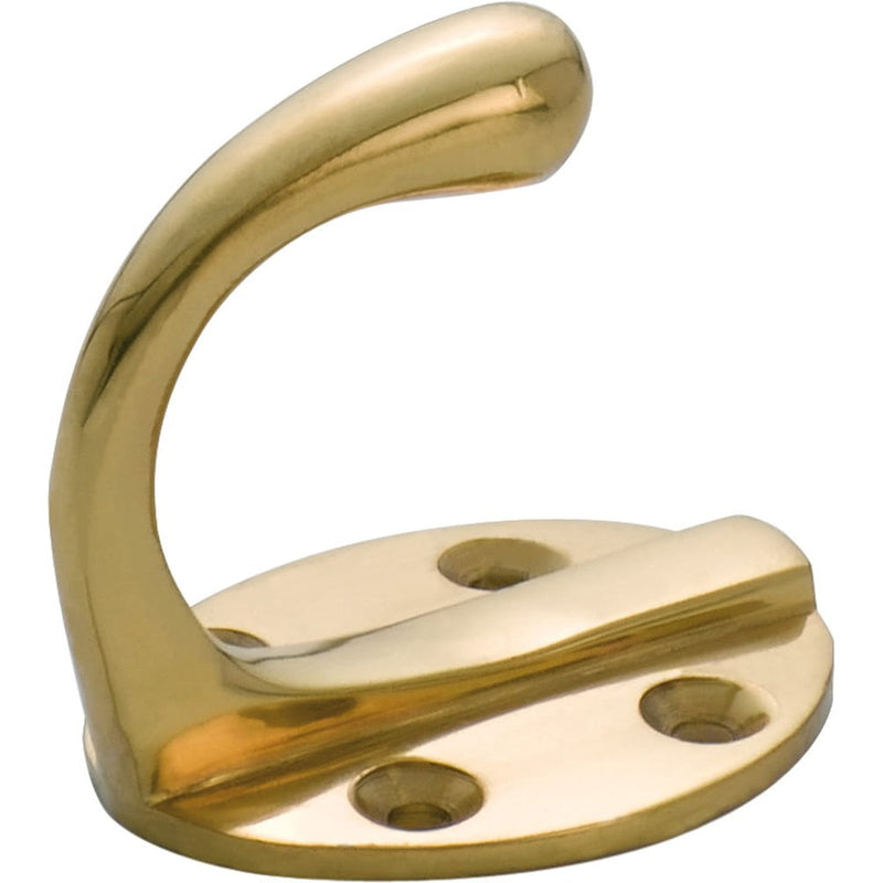 Robe Hook Single Oval BP Polished Brass H50xP42mm