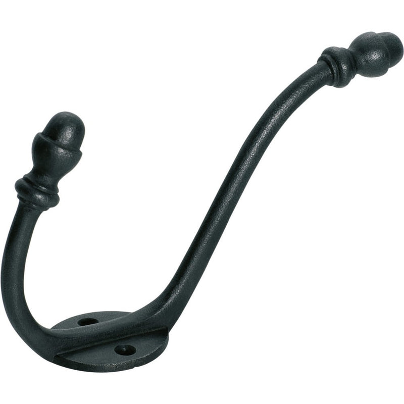 Hat & Coat Hook Acorn Large Iron Matt Black H150xP95mm