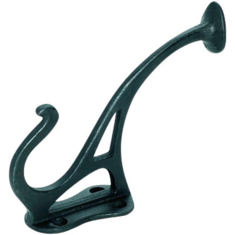 Hat & Coat Hook Circular End Iron Matt Black H115xP90mm