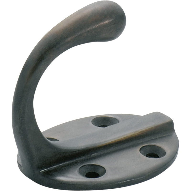 Robe Hook Single Oval BP Antique Brass H50xP42mm