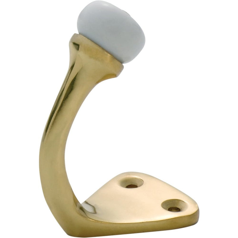 Robe Hook Porcelain Tip Polished Brass H45xP70mm