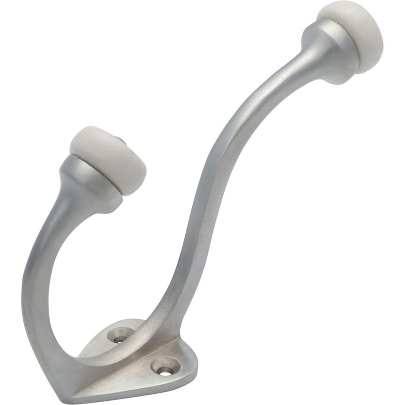 Hat & Coat Hook Porcelain Tip Satin Chrome H115xP75mm