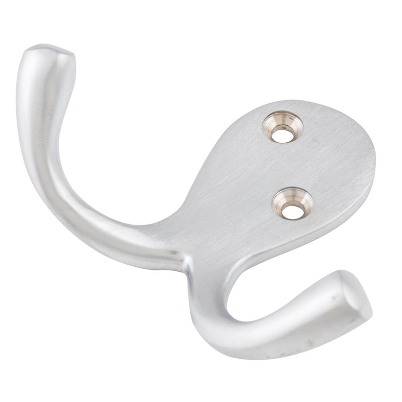 Robe Hook Double Satin Chrome H75xP30mm