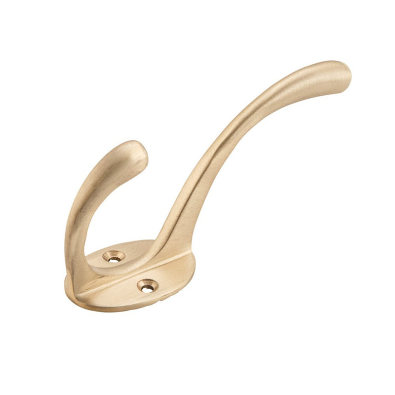 Hat & Coat Hook Victorian Satin Brass H110xP50mm