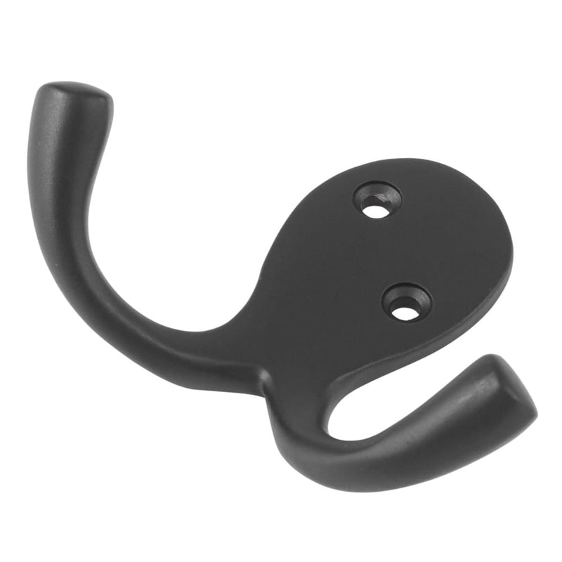 Robe Hook Double Matt Black H75xP30mm
