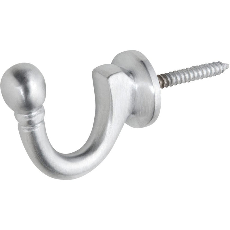 Curtain Tie Back Hook Standard Satin Chrome P45mm