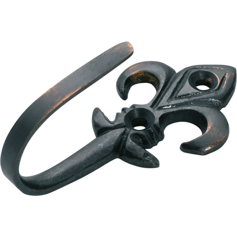 Curtain Tie Back Hook Fleur De Lis Antique Copper H75xP30mm