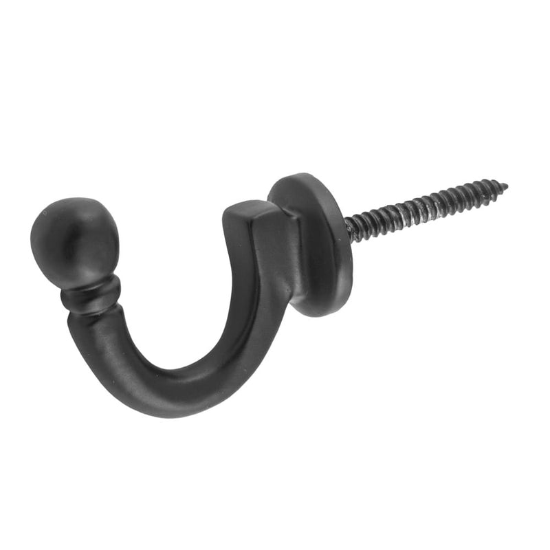 Curtain Tie Back Hook Standard Matt Black P45mm