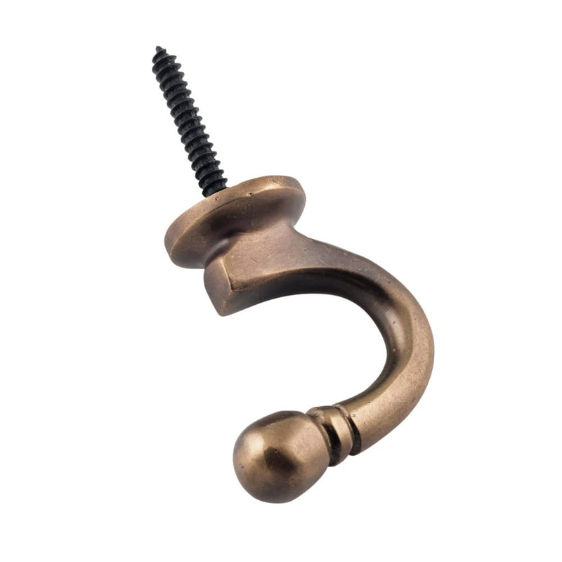Curtain Tie Back Hook Standard Antique Brass P45mm