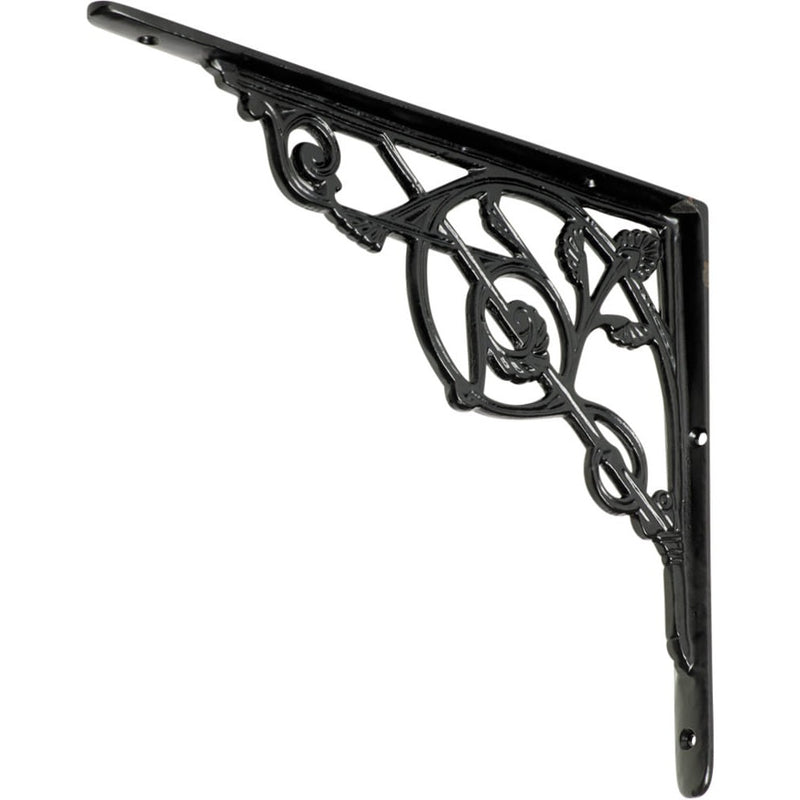 Shelf Bracket Victorian Medium Matt Black H205xP250mm