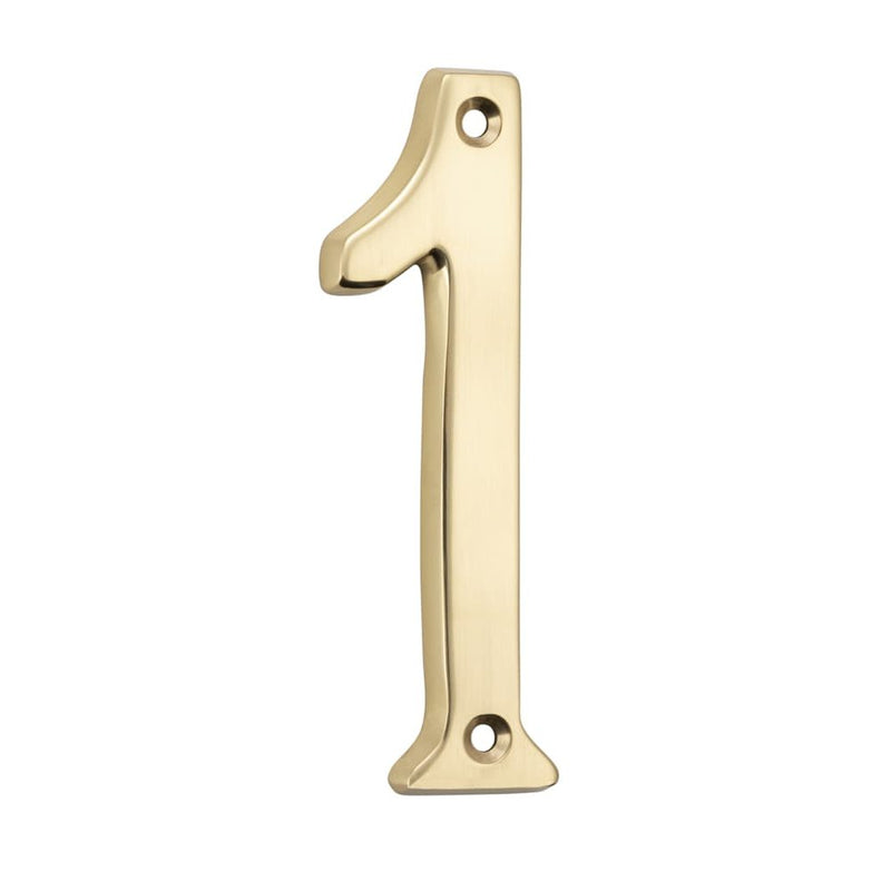 Numeral 1 Polished Brass H100mm