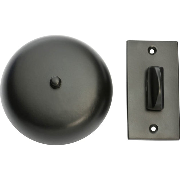 Turn Bell Plain Matt Black D90mm | Paddington Hardware