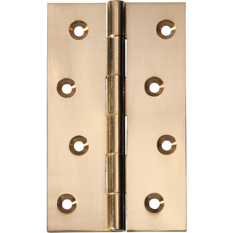 Hinge Fixed Pin Polished Brass H100xW60mm