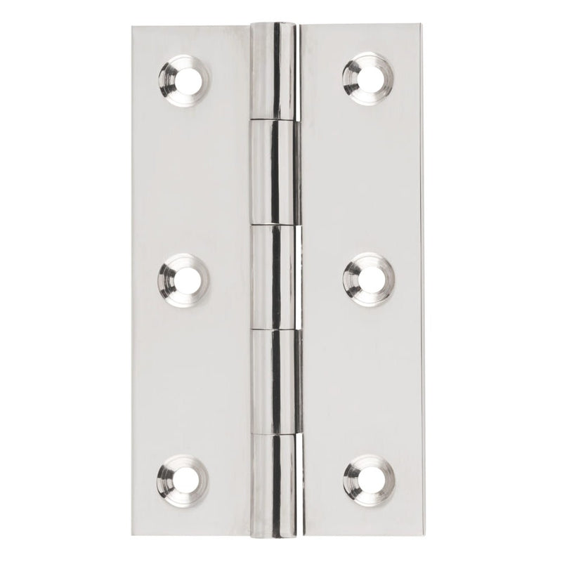 Hinge Fixed Pin Polished Nickel H89xW50mm