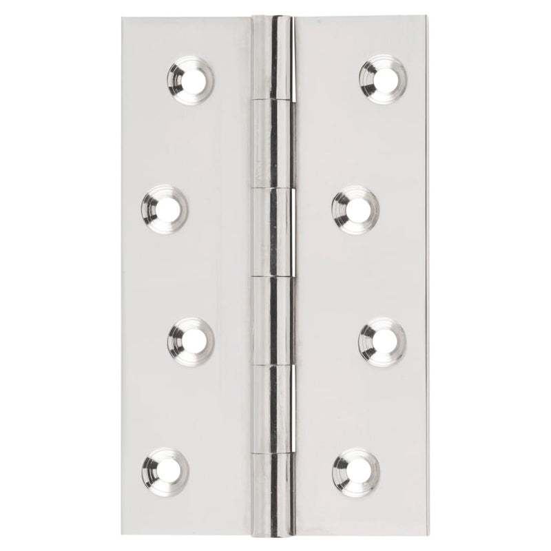 Hinge Fixed Pin Polished Nickel H100xW60mm