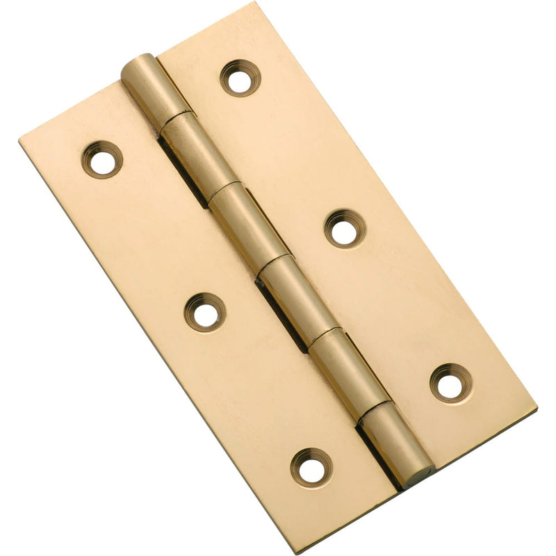 Cabinet Hinge Fixed Pin Polished Brass H76xW41mm