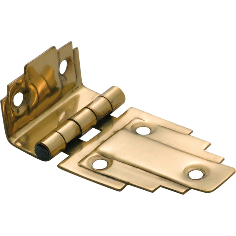 Cabinet Hinge Sheet Brass Deco Offset Polished Brass H32xW63mm