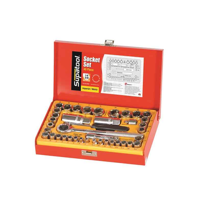 Socket Set 1/4 & 3/8 40pce Supatool