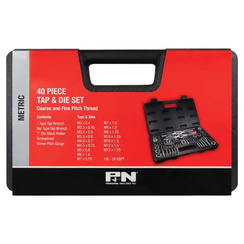 Tap & Die Set Metric 40 Pce Carbon Steel P&N