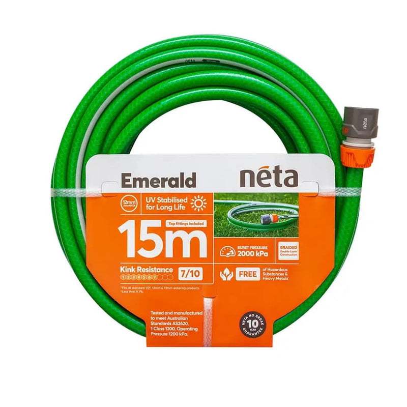 Hose Emerald 12mm x 15m Fitted Neta