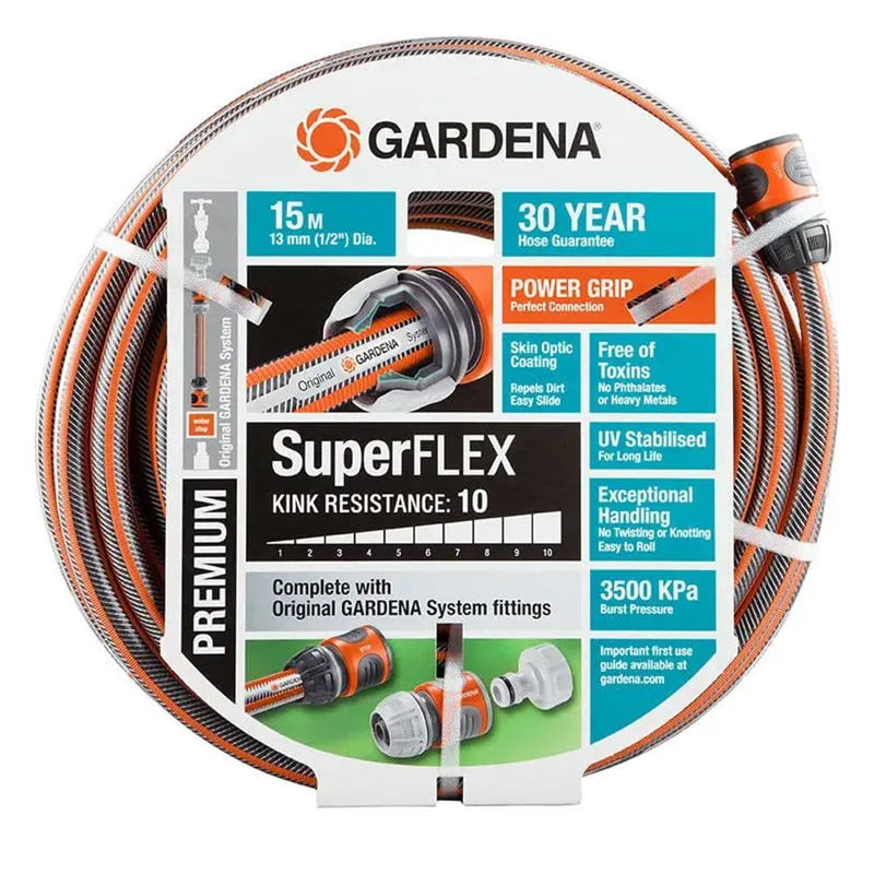 Hose Premium Superflex 13mmx15m Fitted