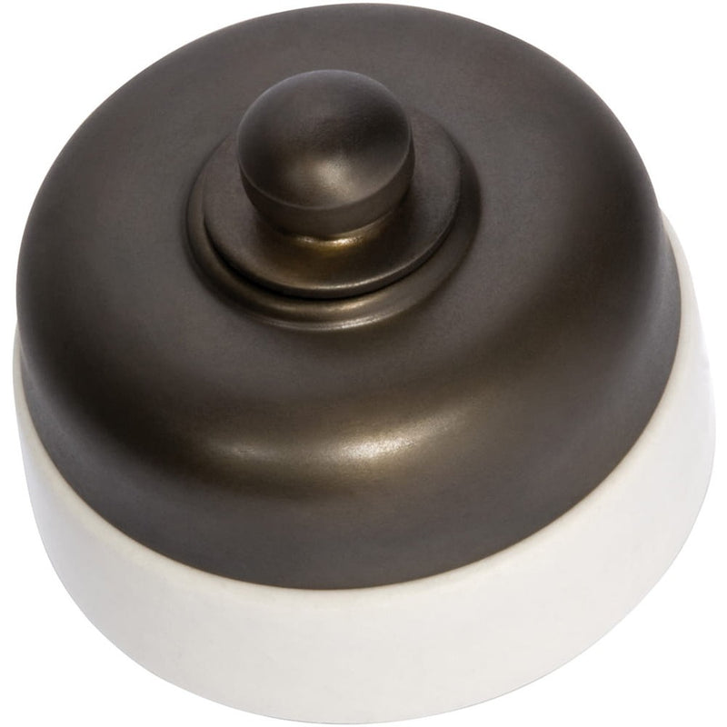 Dimmer Ivory Porcelain Base Antique Brass