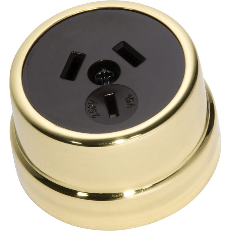 Socket Traditional Brown Mechanism Polished Brass