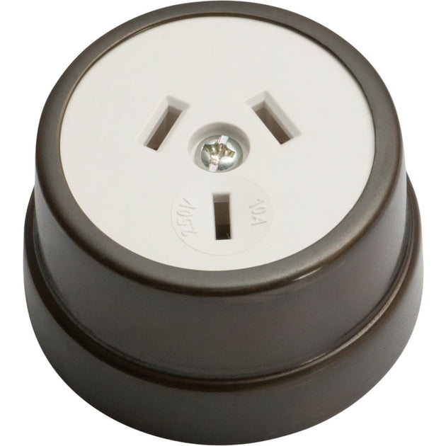 Socket Traditional White Mechanism Antique Brass | Paddington Hardware