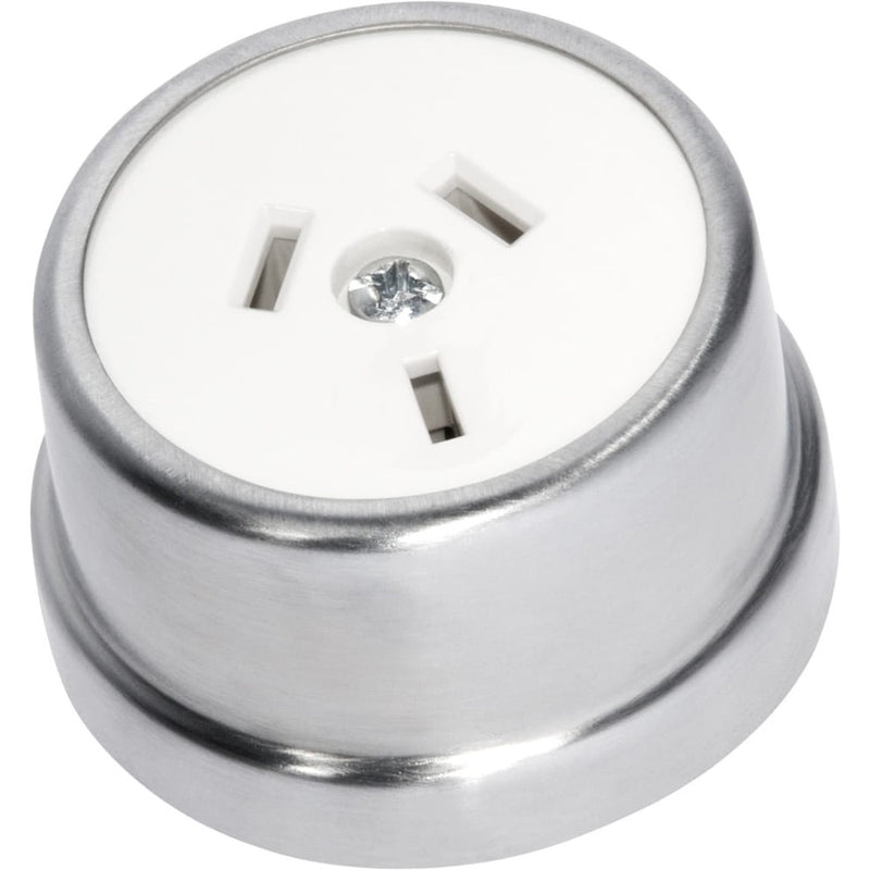Socket Traditional White Mechanism Satin Chrome