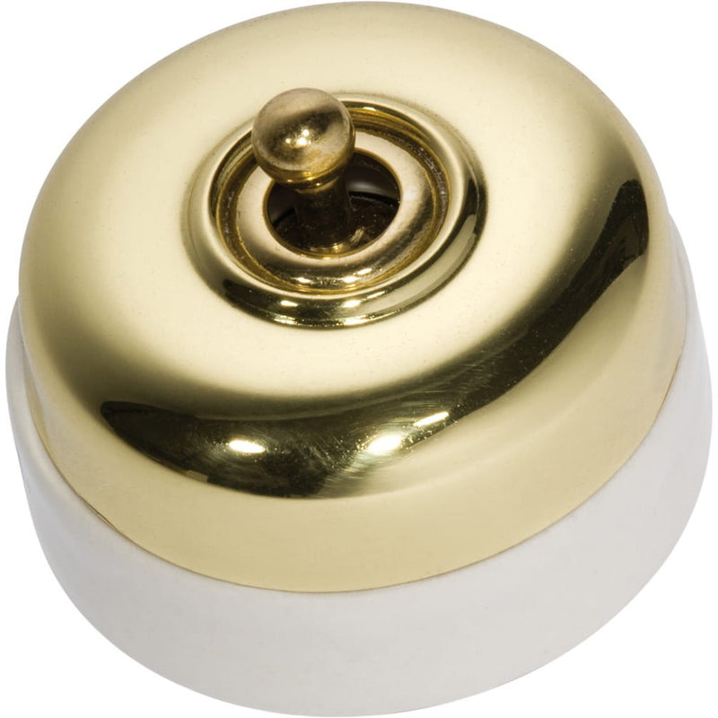 Switch Ivory Porcelain Base Polished Brass