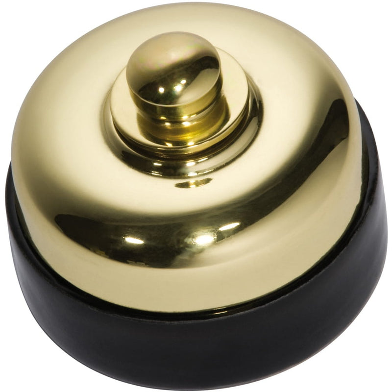 Dimmer Black Porcelain Base Polished Brass